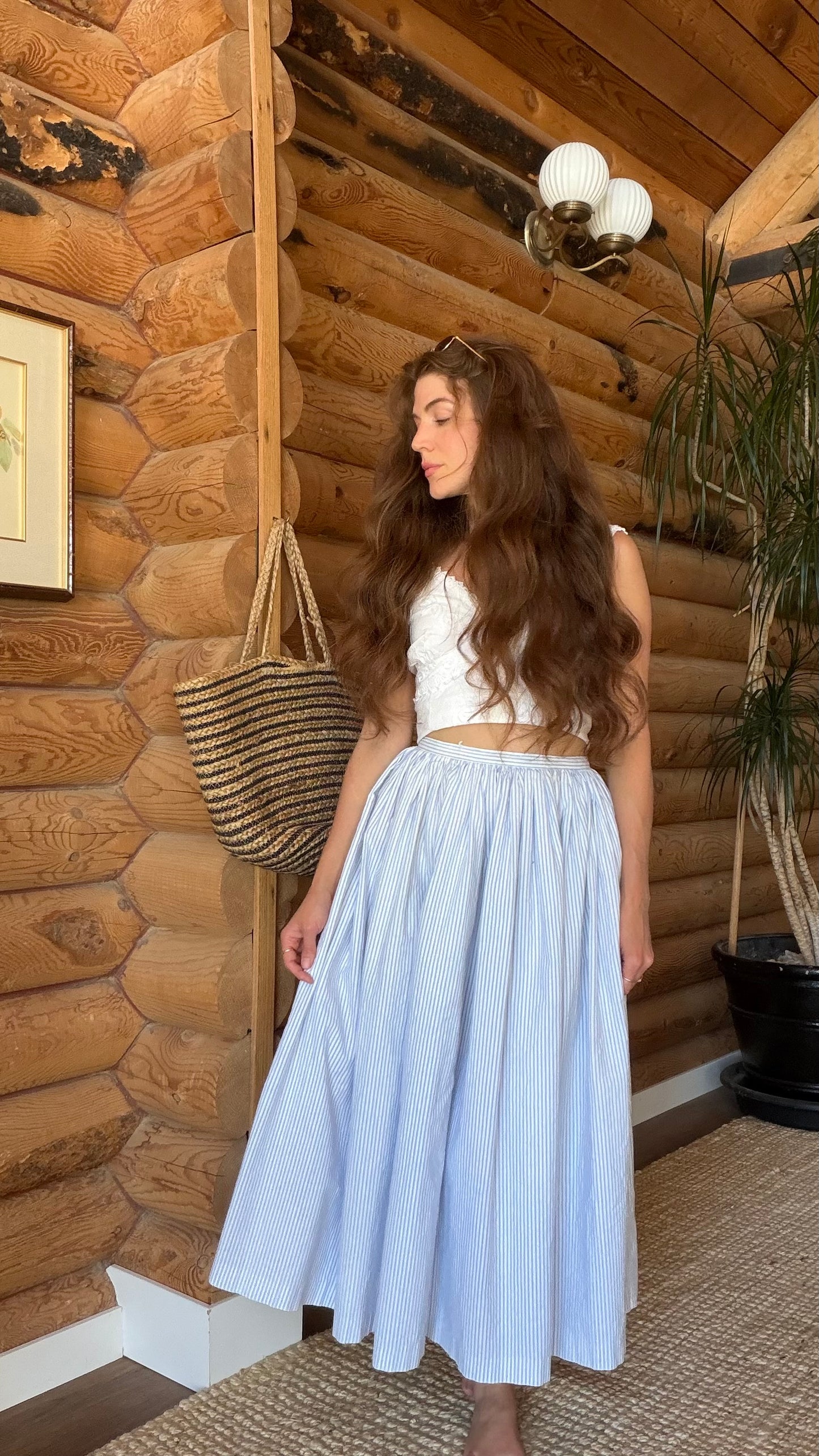 Laura Ashley Ticking Stripe Skirt