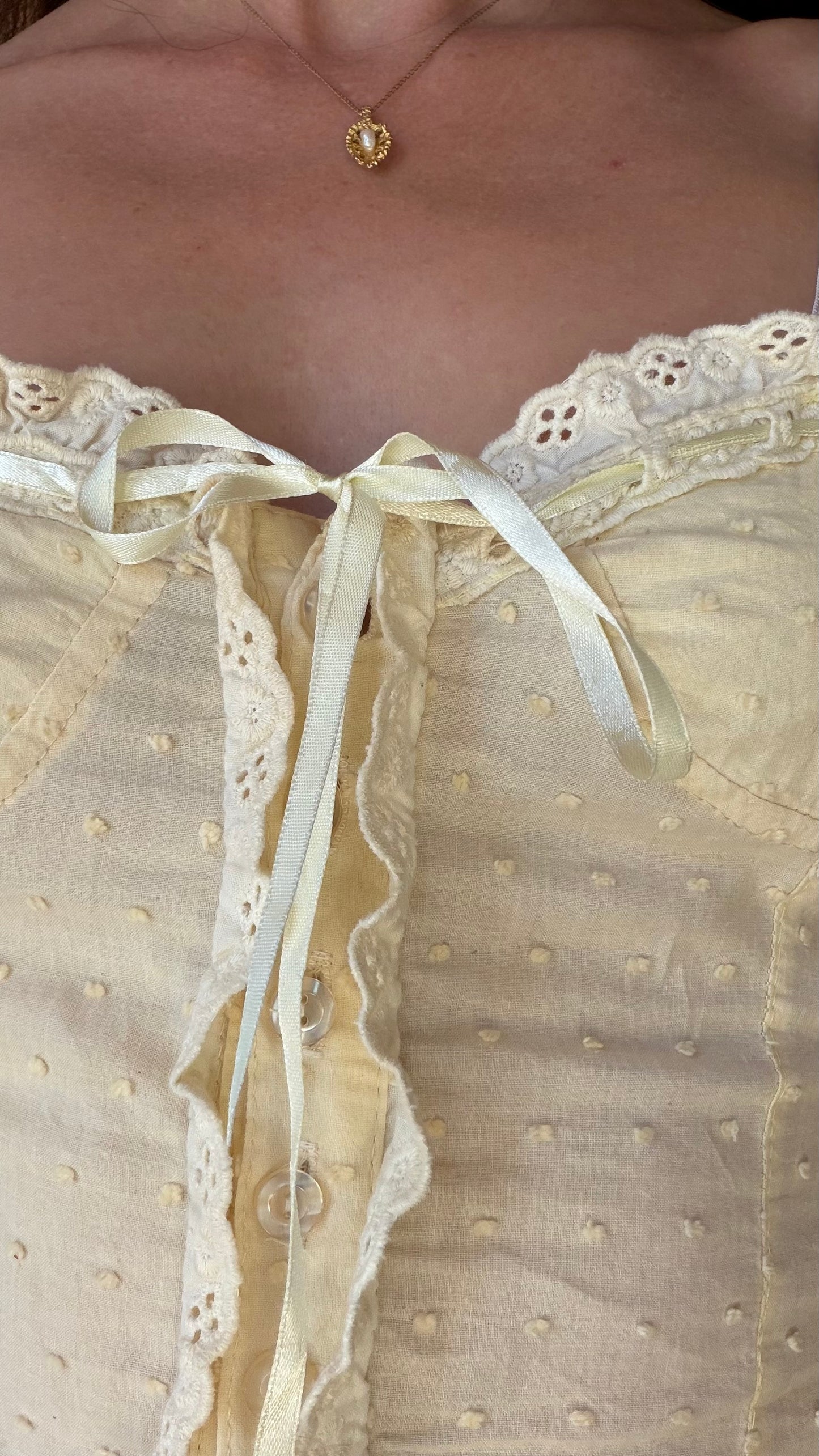 Heirloom Buttercream Cotton Corset Top
