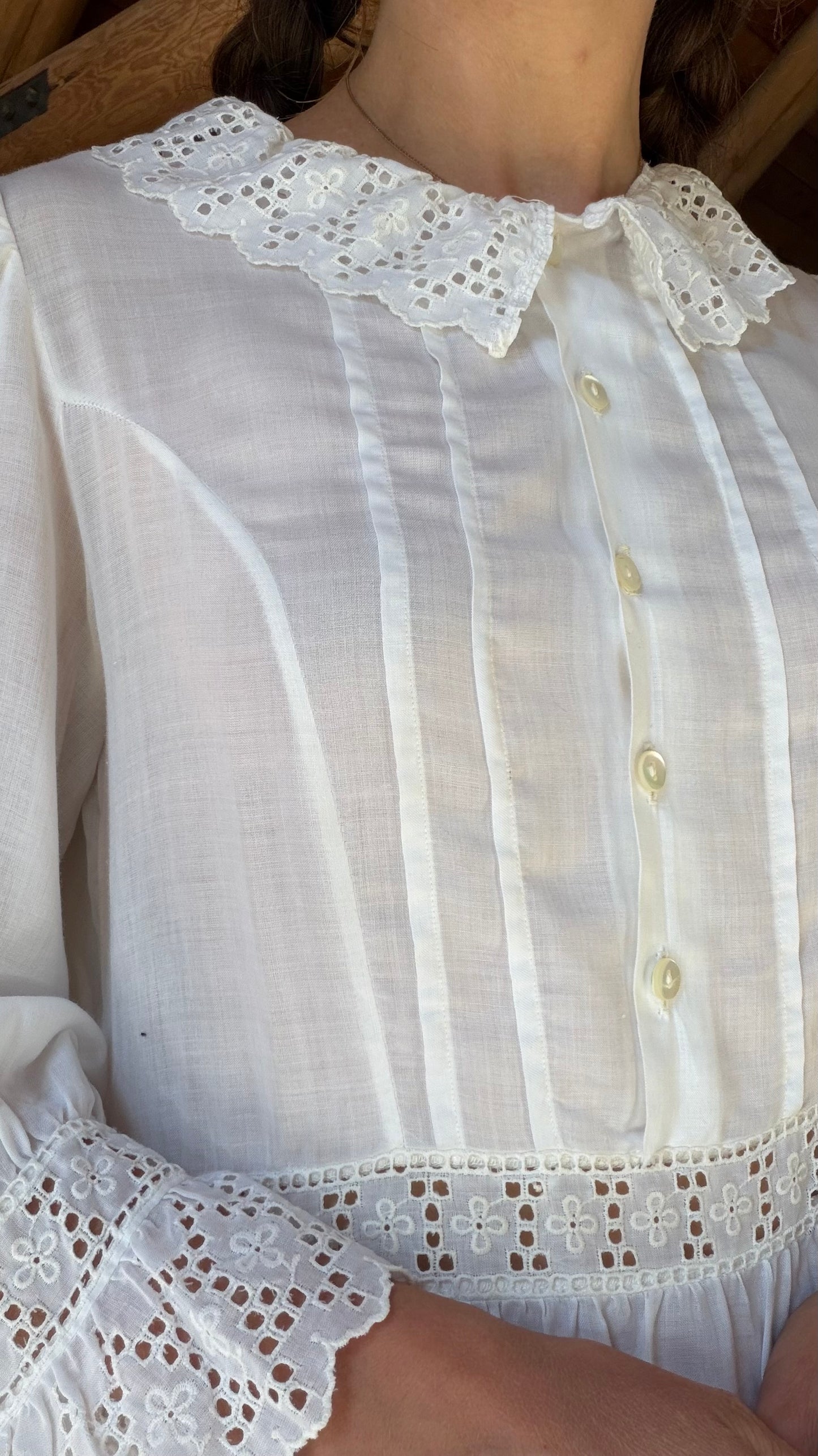 Edwardian French Eyelet Heirloom Dress