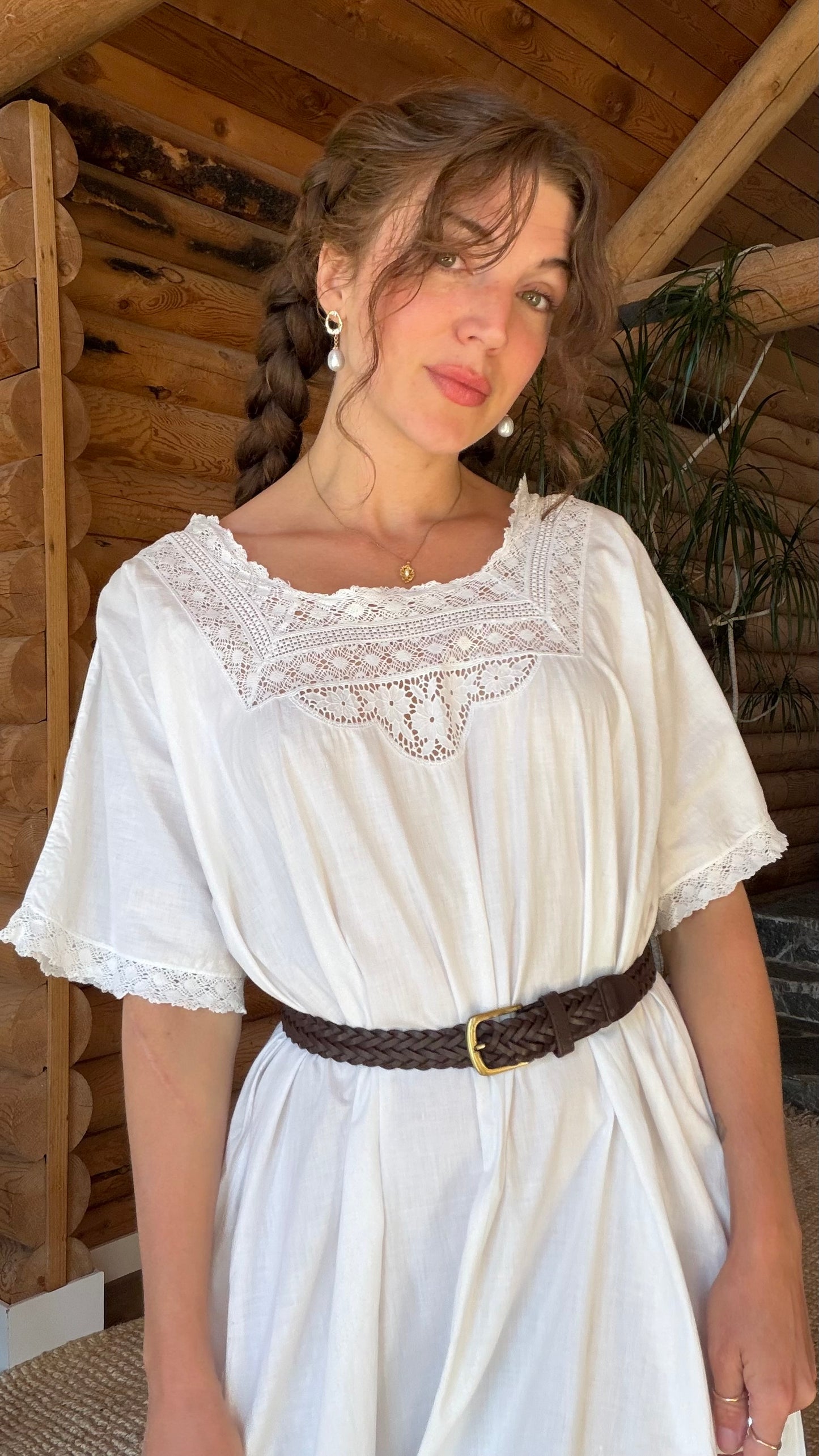 Edwardian Lace Heirloom Cotton Dress