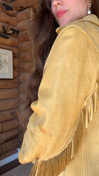 Golden Buckskin Fringe Jacket