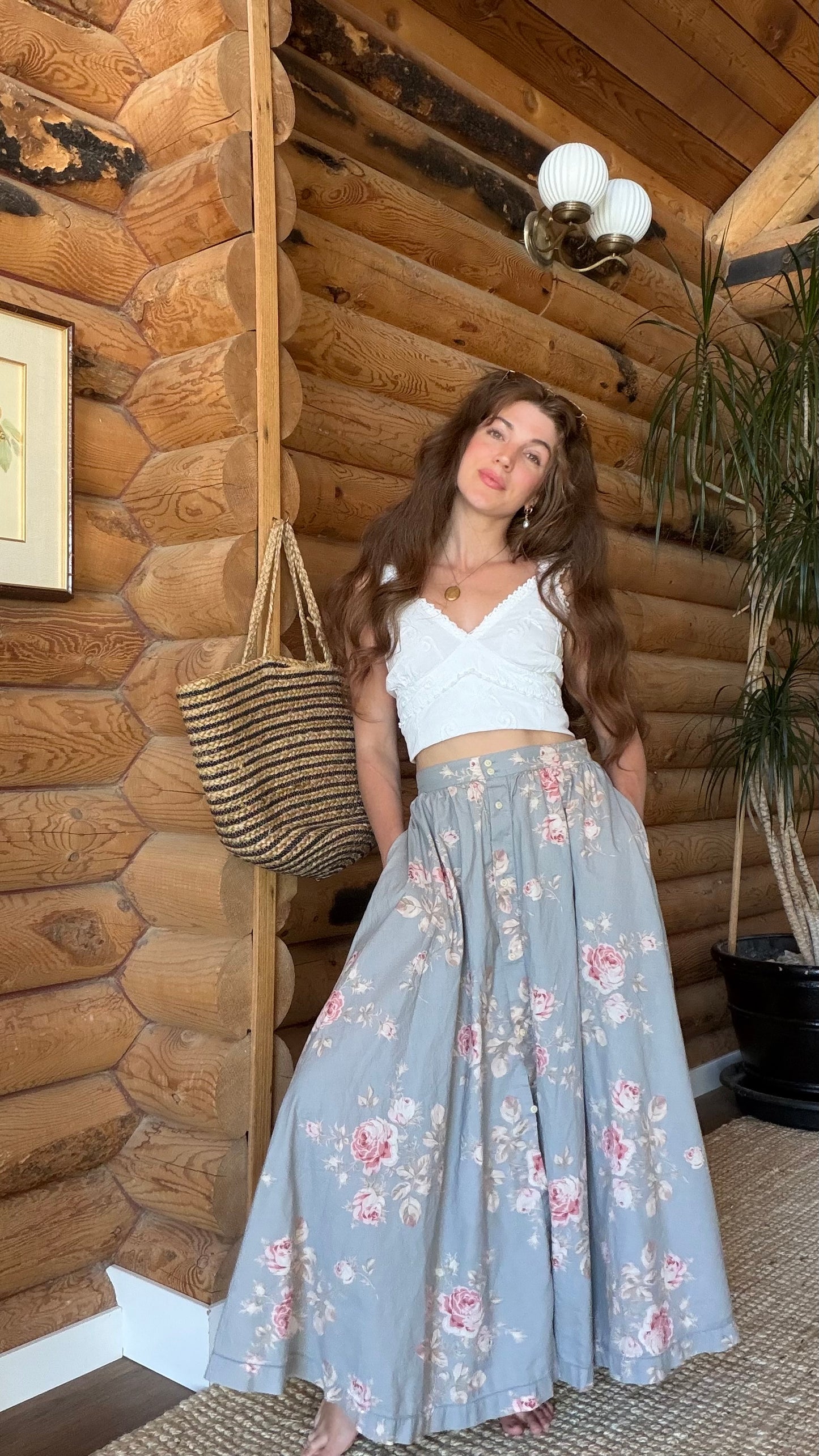 Dusty Blue Rose Skirt