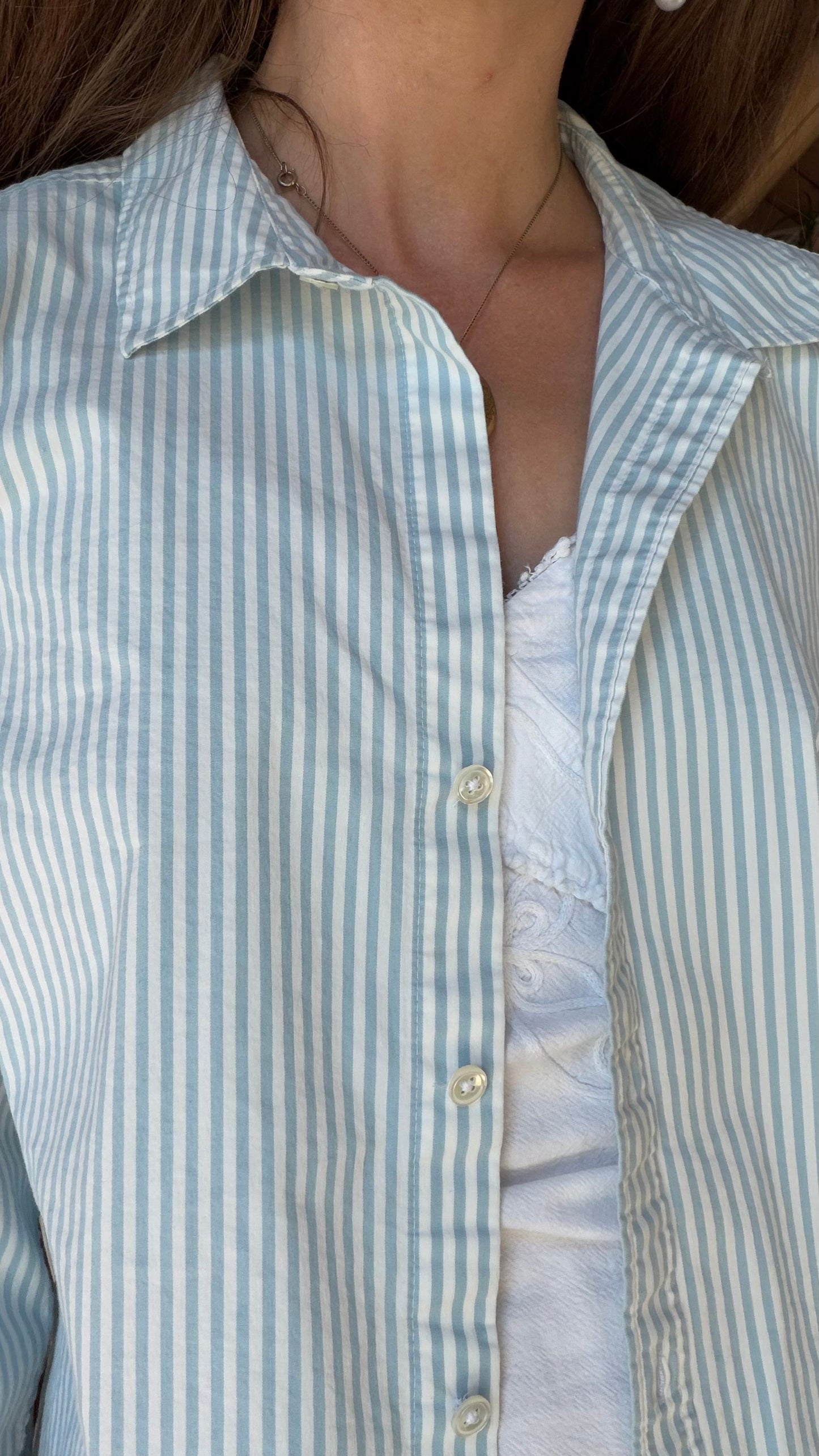 Blue Ticking Stripe Shirt