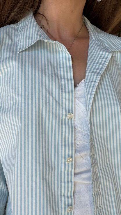 Blue Ticking Stripe Shirt