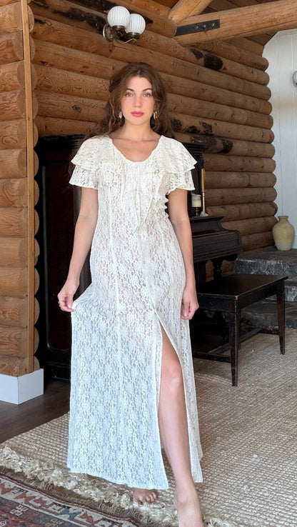 Romantic Lace Duster Dress