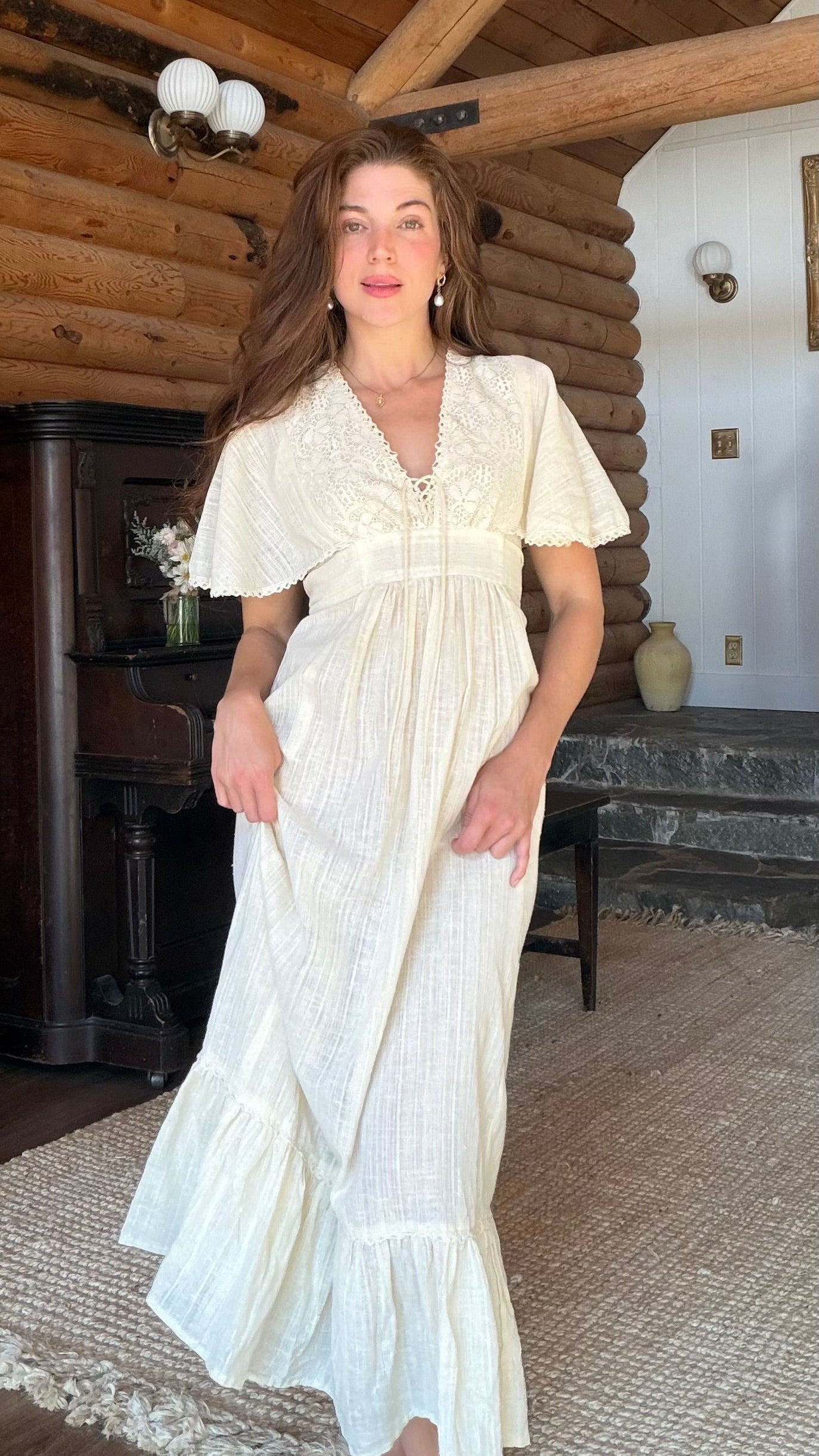 1970s Romantic Prairie Dress