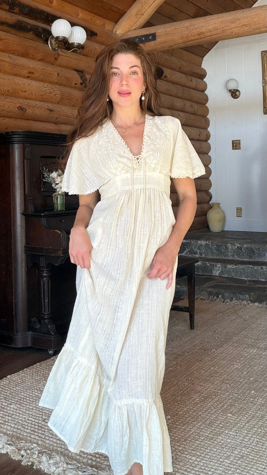 1970s Romantic Prairie Dress