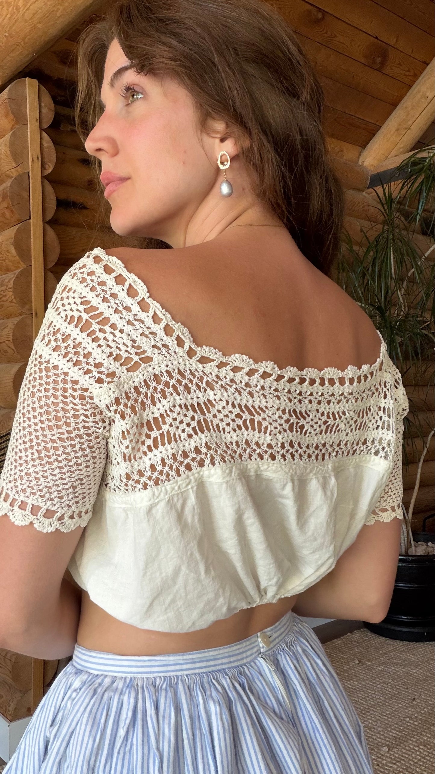Edwardian Crochet Yoke Crop