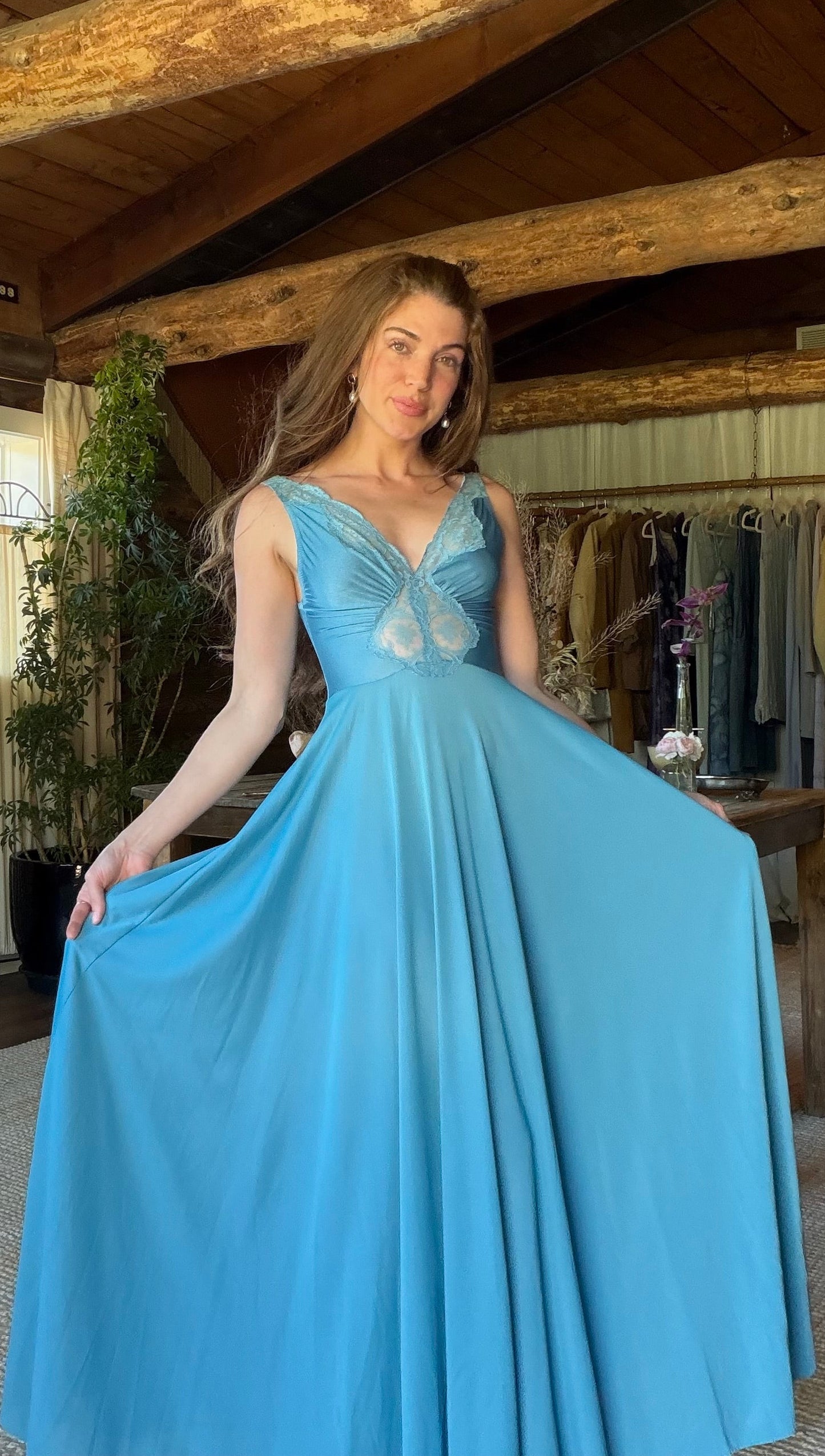 Rare Seafoam Olga Full Sweep Nightgown