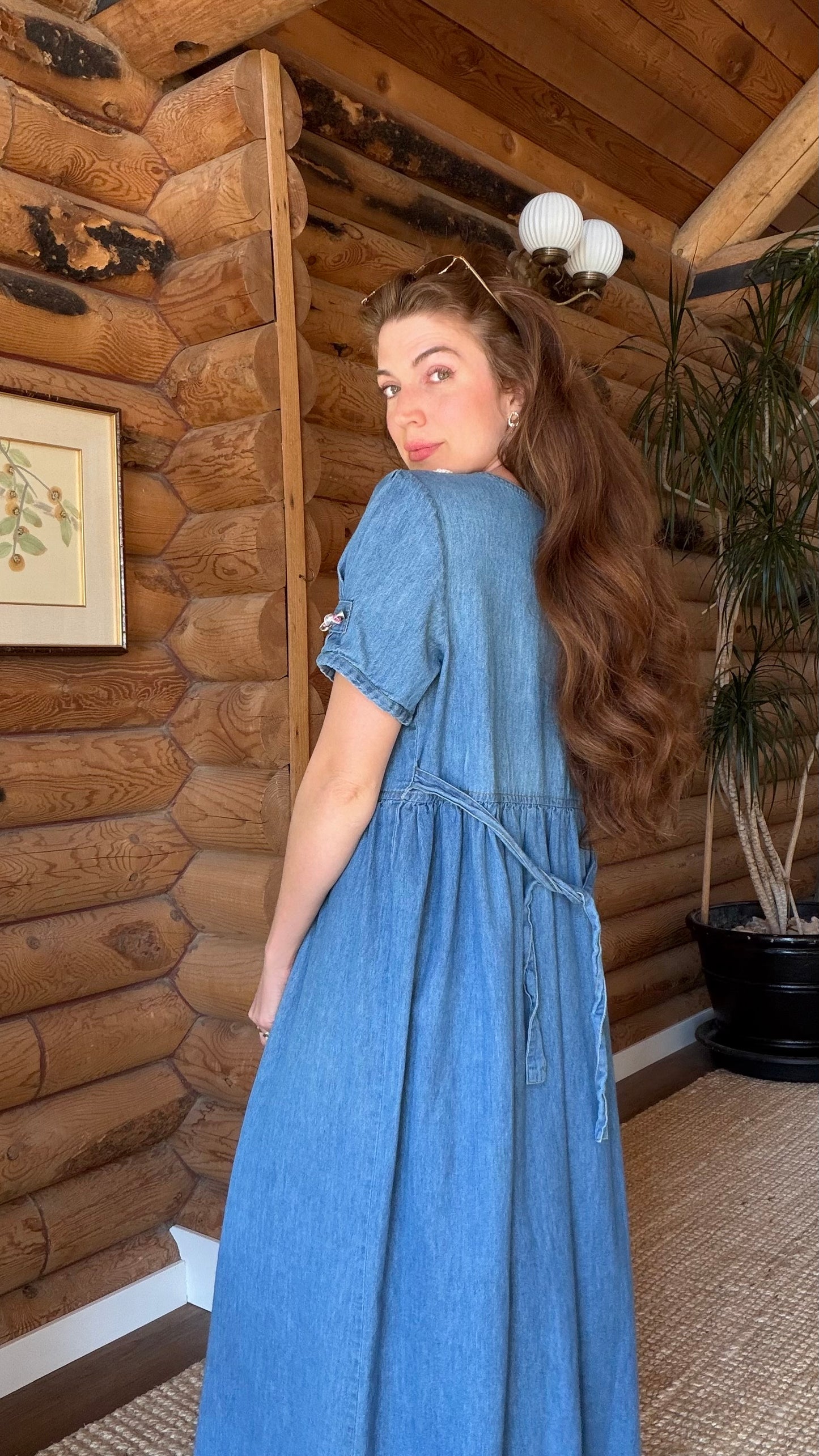 Cottage Rosebud Denim Dress