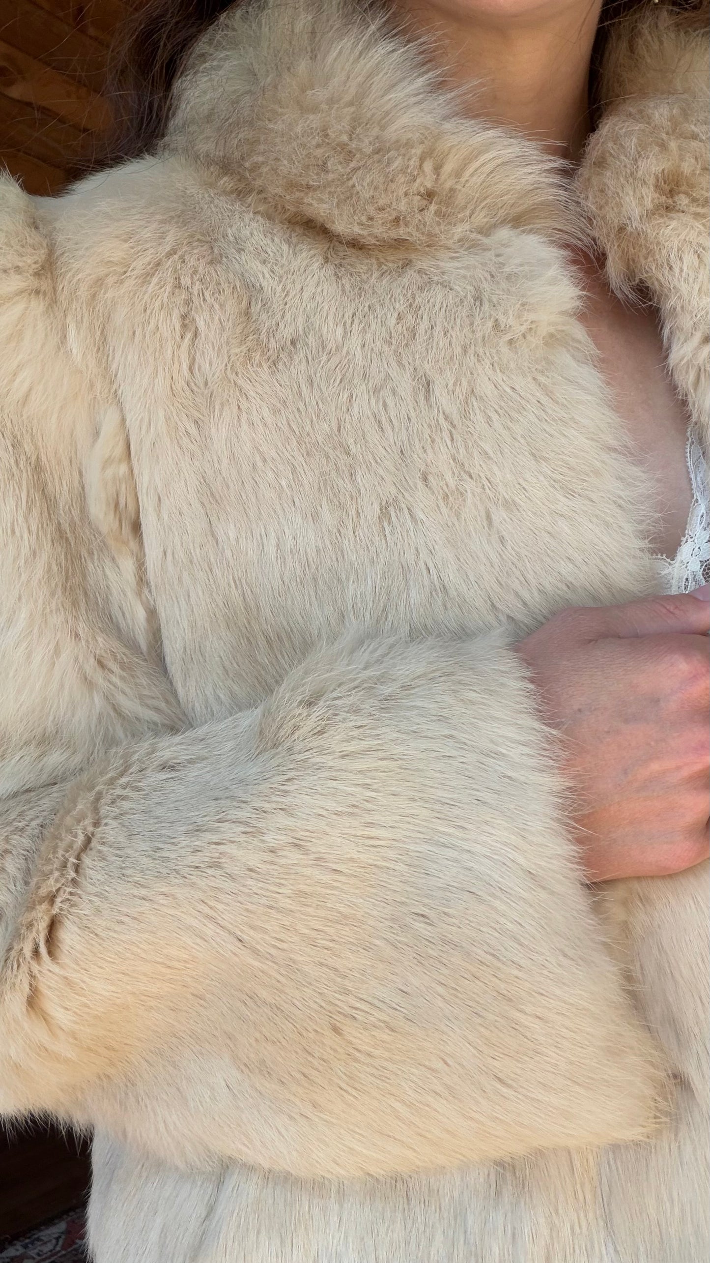 Cream Rabbit Fur Bridal Jacket