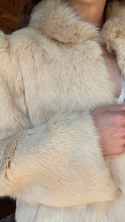 Cream Rabbit Fur Bridal Jacket