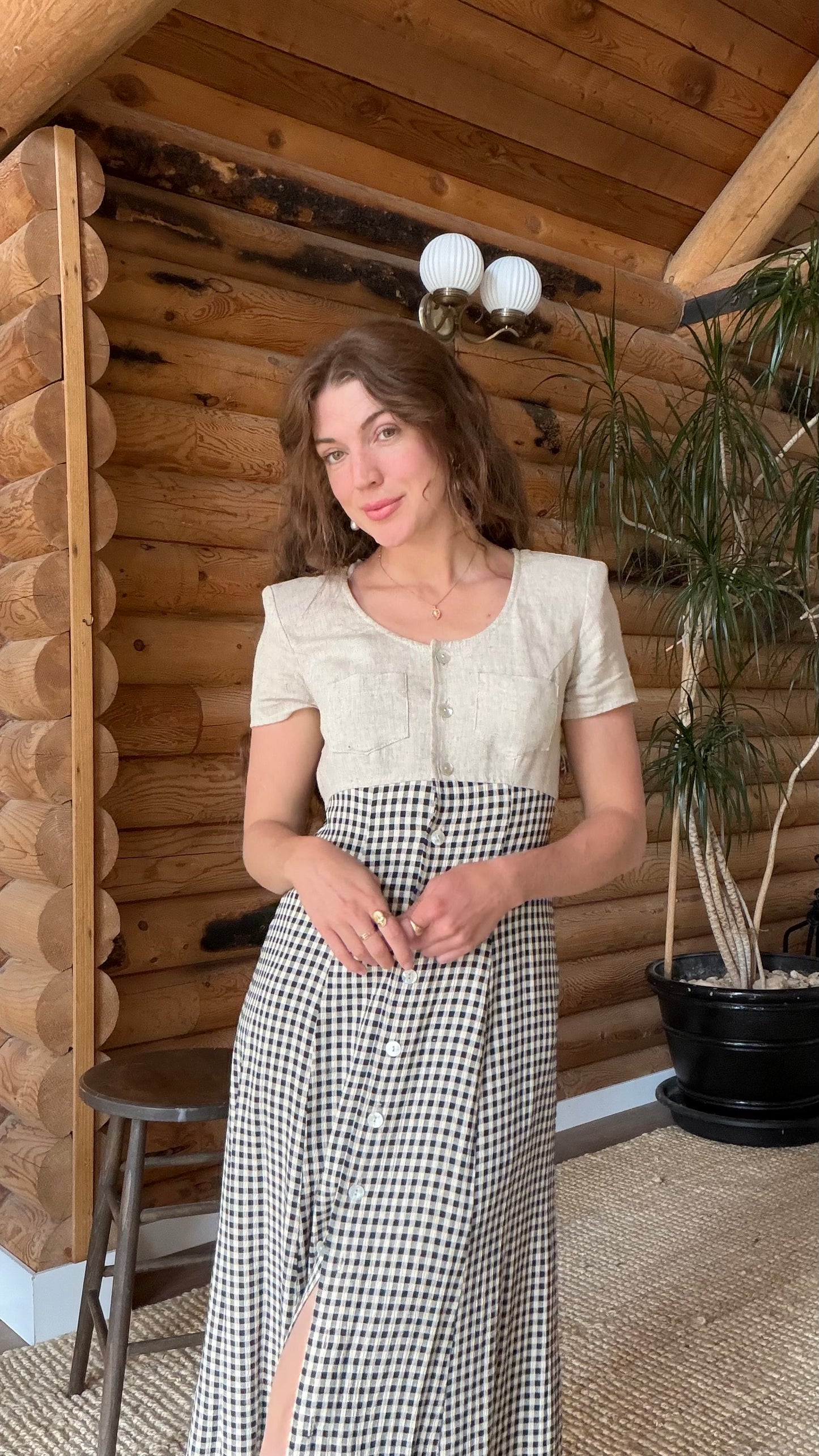 1990s Gingham Market Dress