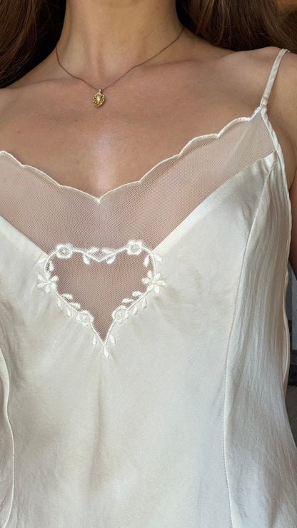 Gold Label Silk Heart Slip Dress