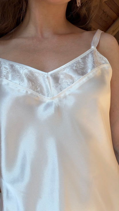 White Satin Mini Slip