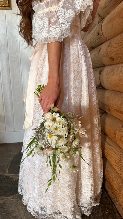 Rare Gunne Sax Blush Lace Bridal Gown