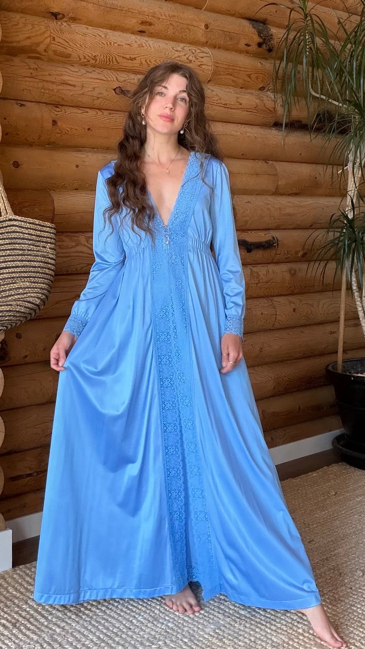 Periwinkle Lace Peignoir Set