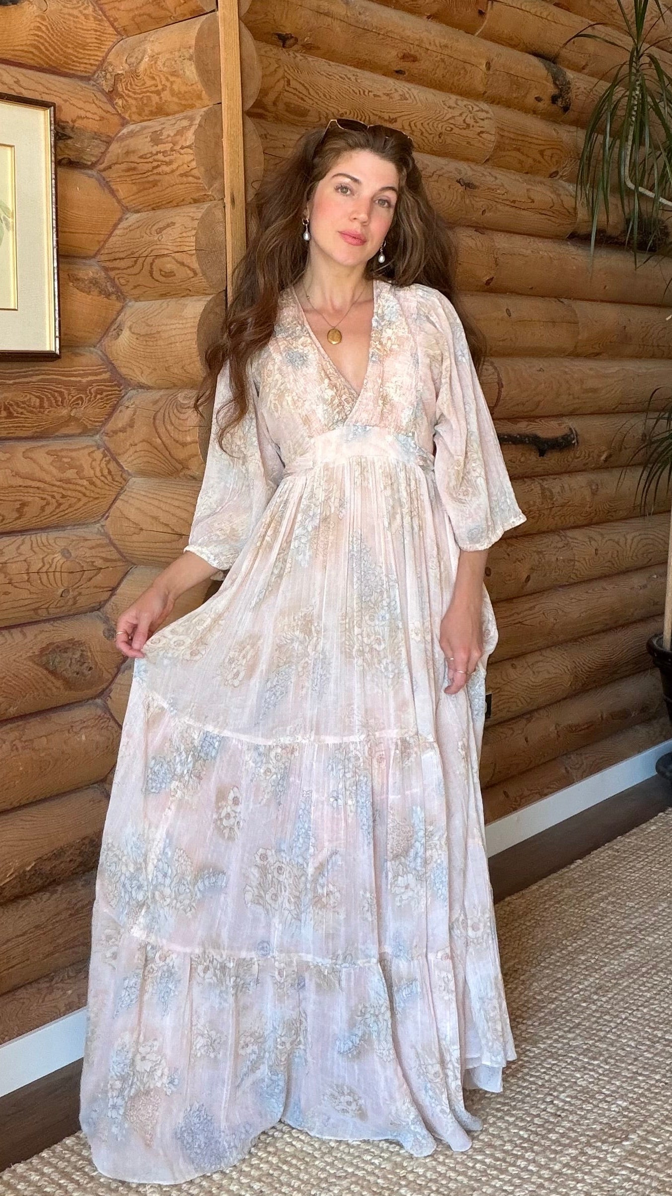 1970s Watercolor Prairie Dress
