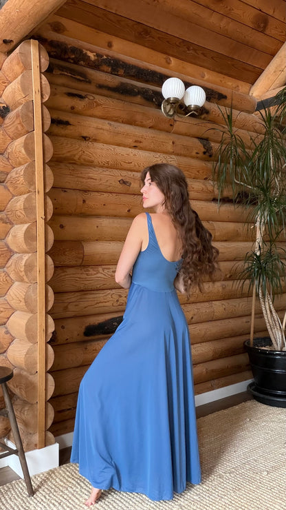 Rare Dusty Blue Full Sweep Olga Nightgown