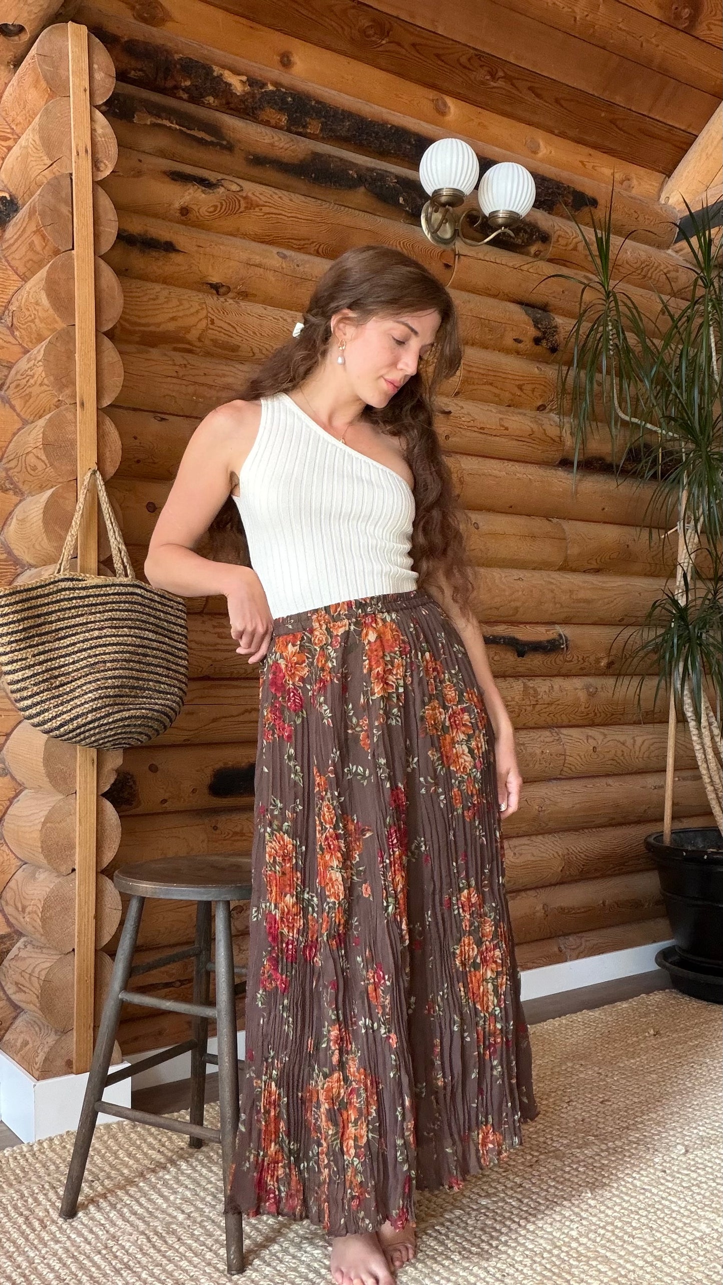 Chocolate Cottage Garden Maxi Skirt