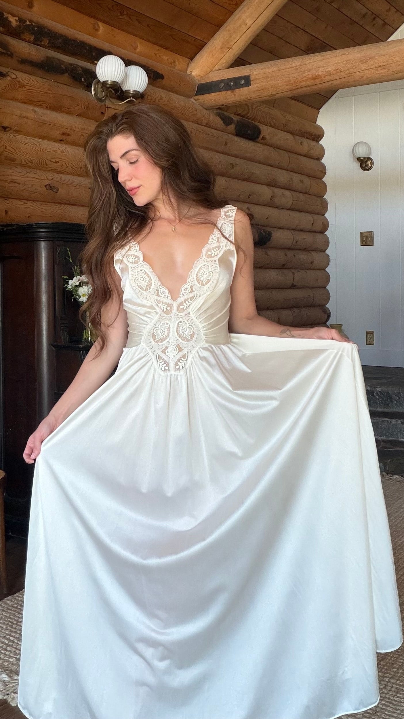 Rare Olga Lace Sweep Nightgown