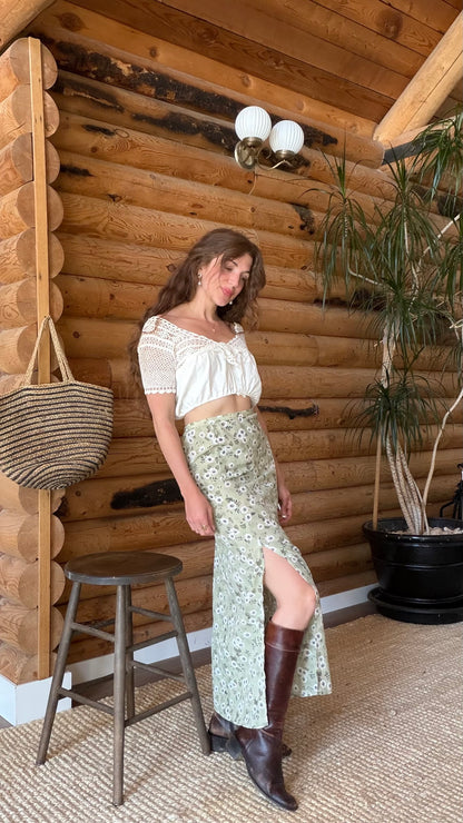 Sage Garden Floral Skirt