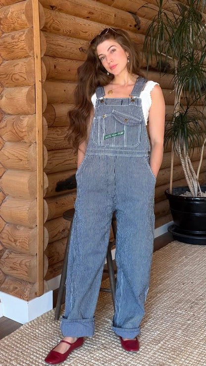Iconic Hickory Stripe Key Imperial Overalls