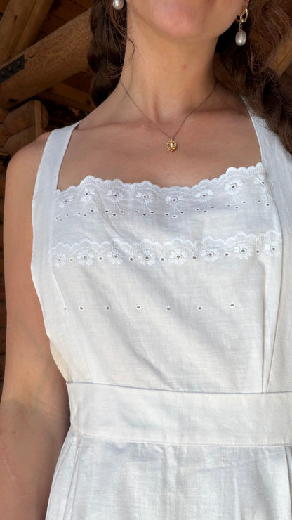 Rare Antique Edwardian Cotton Apron