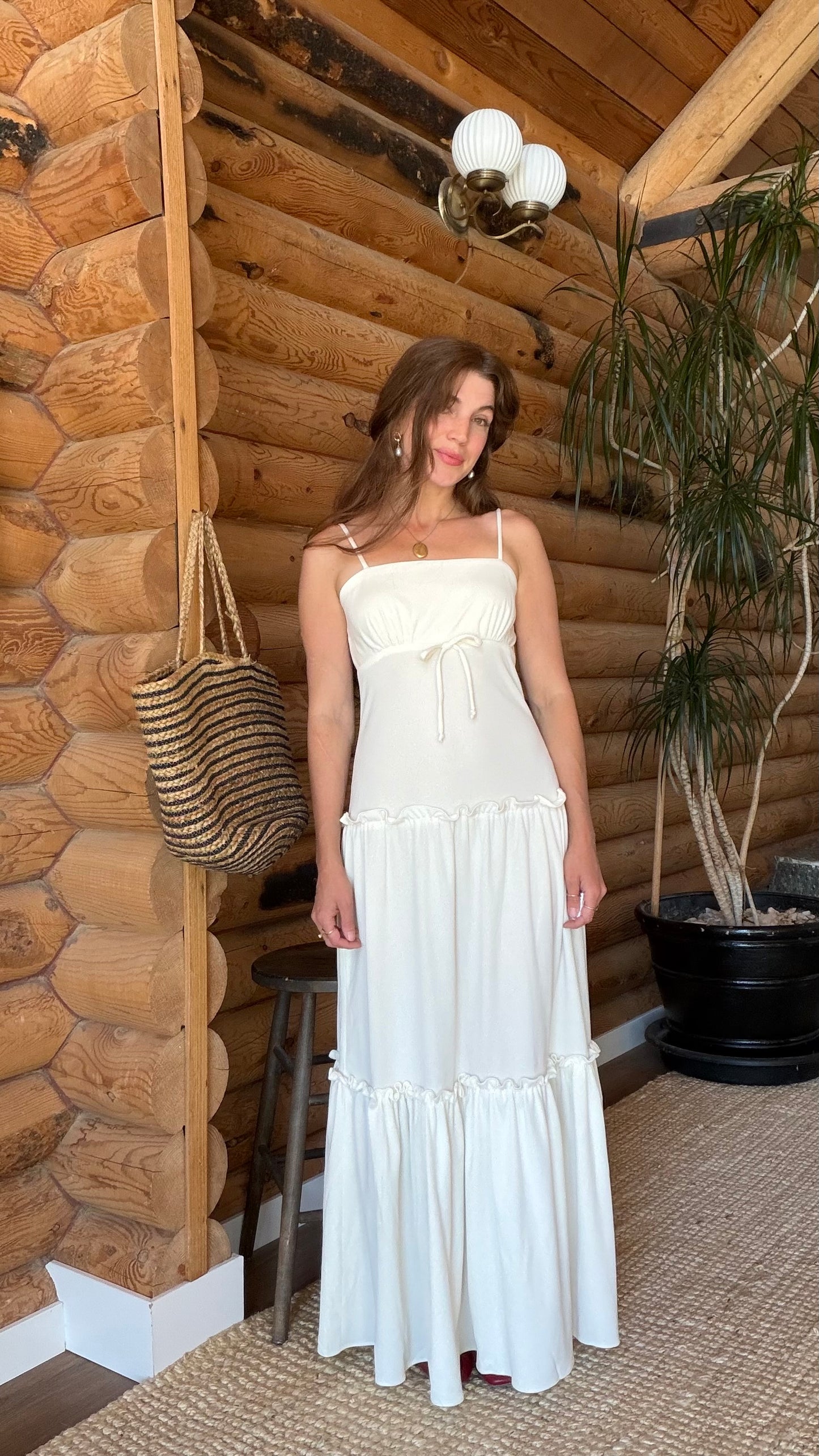 Cream Ruffle Prairie Dress