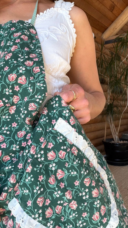 Reversible Handmade Cottage Floral Apron