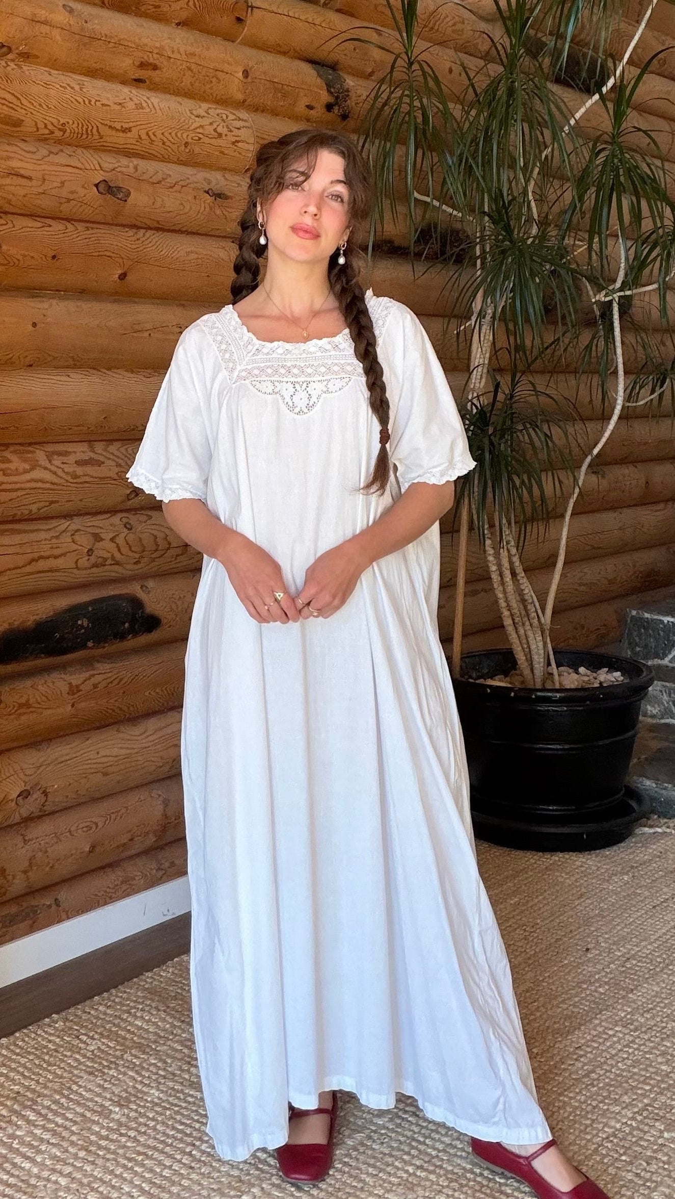 Edwardian Lace Heirloom Cotton Dress