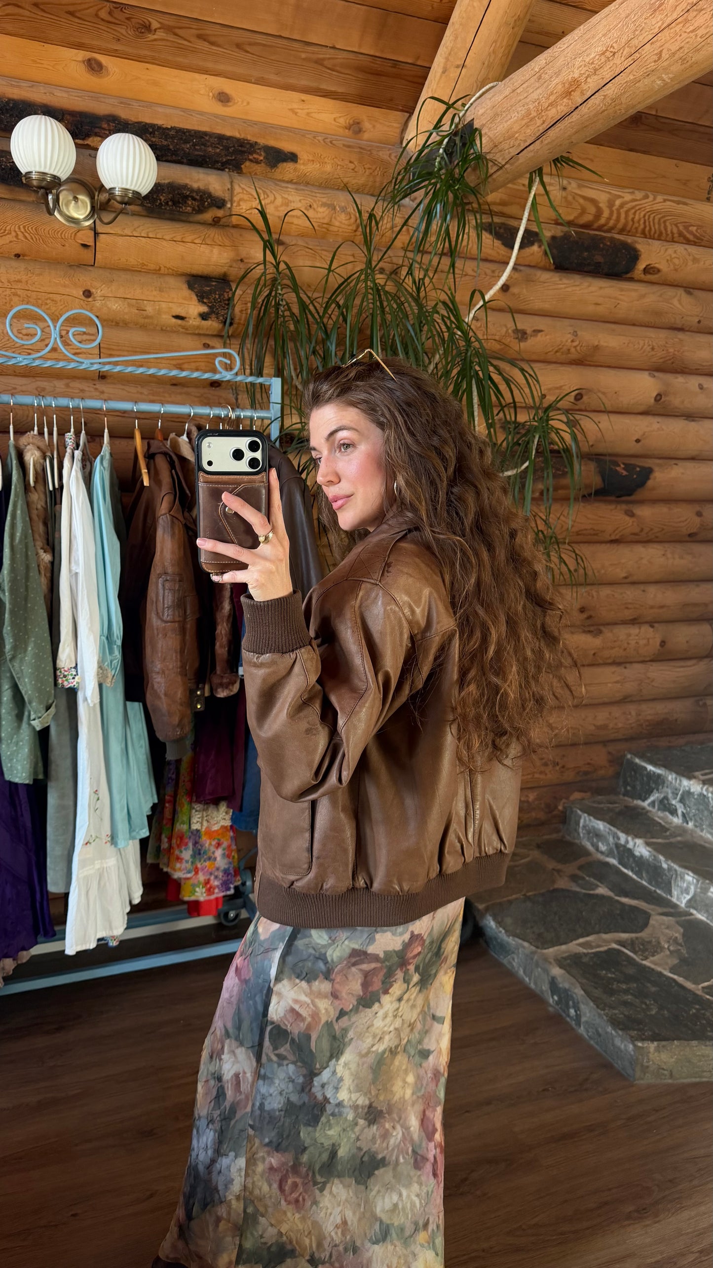 Buttery Chocolate Leather Bomber Jacket
