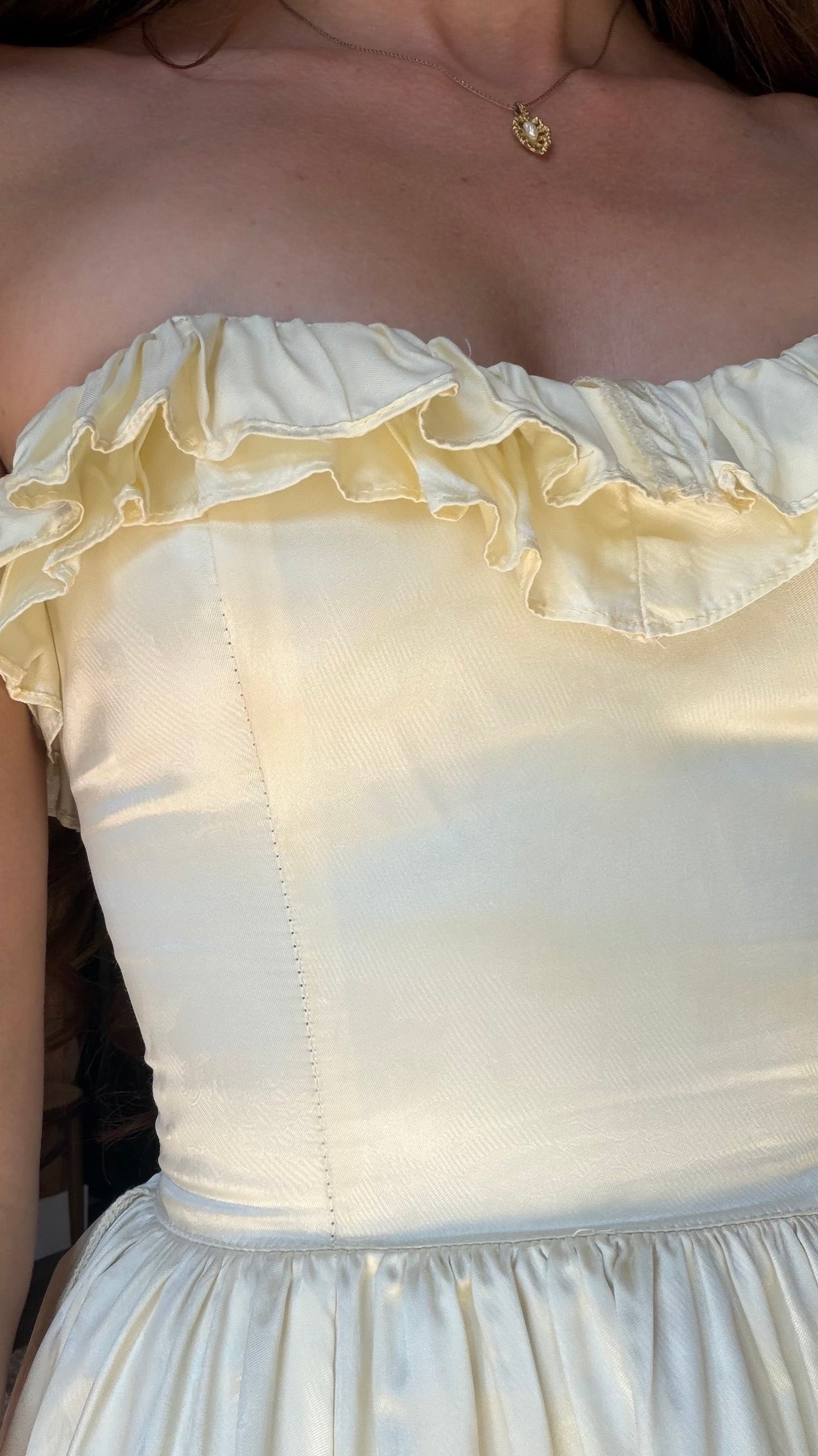 Rare Gunne Sax Buttercream Jacquard Dress