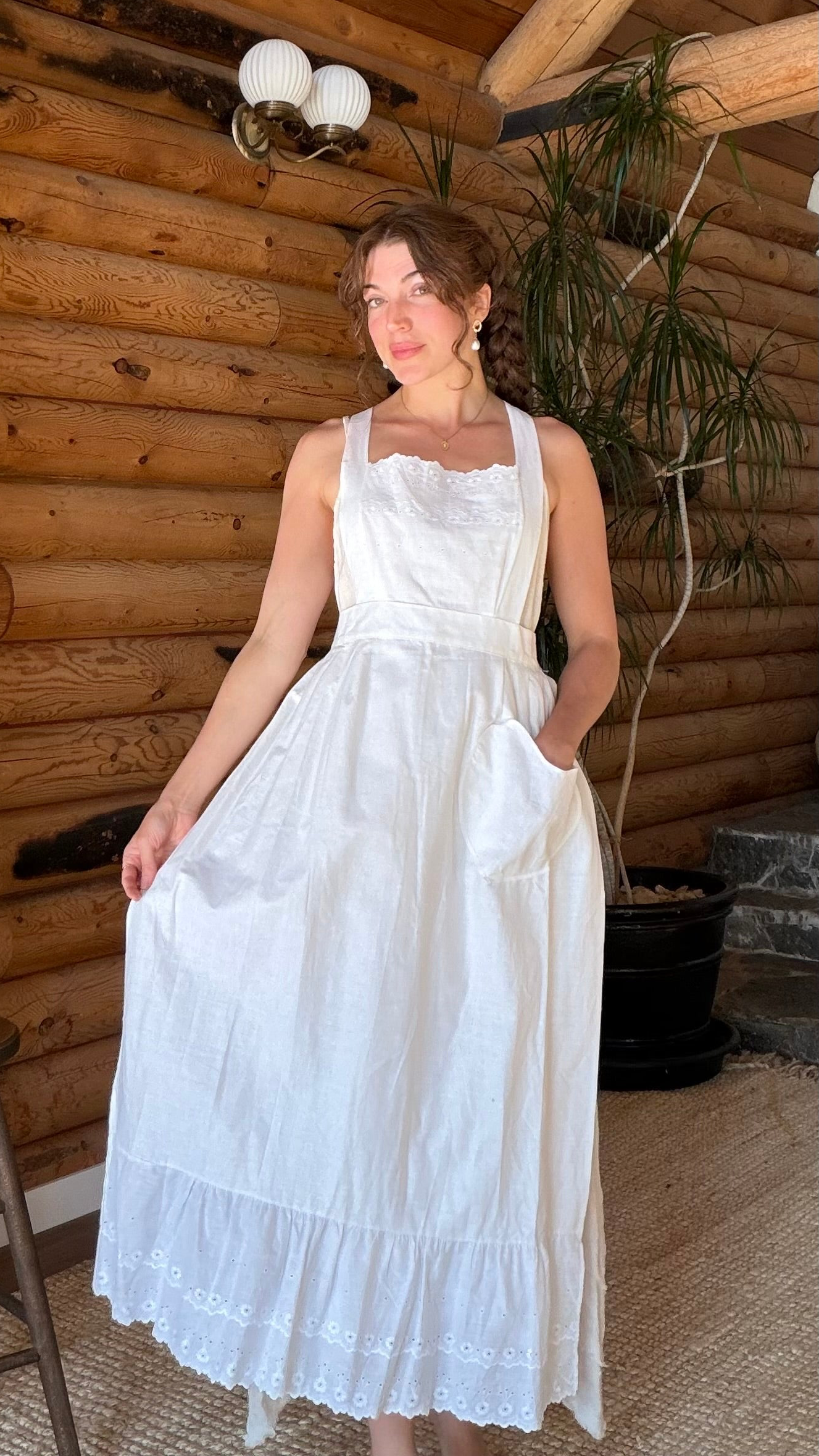 Rare Antique Edwardian Cotton Apron