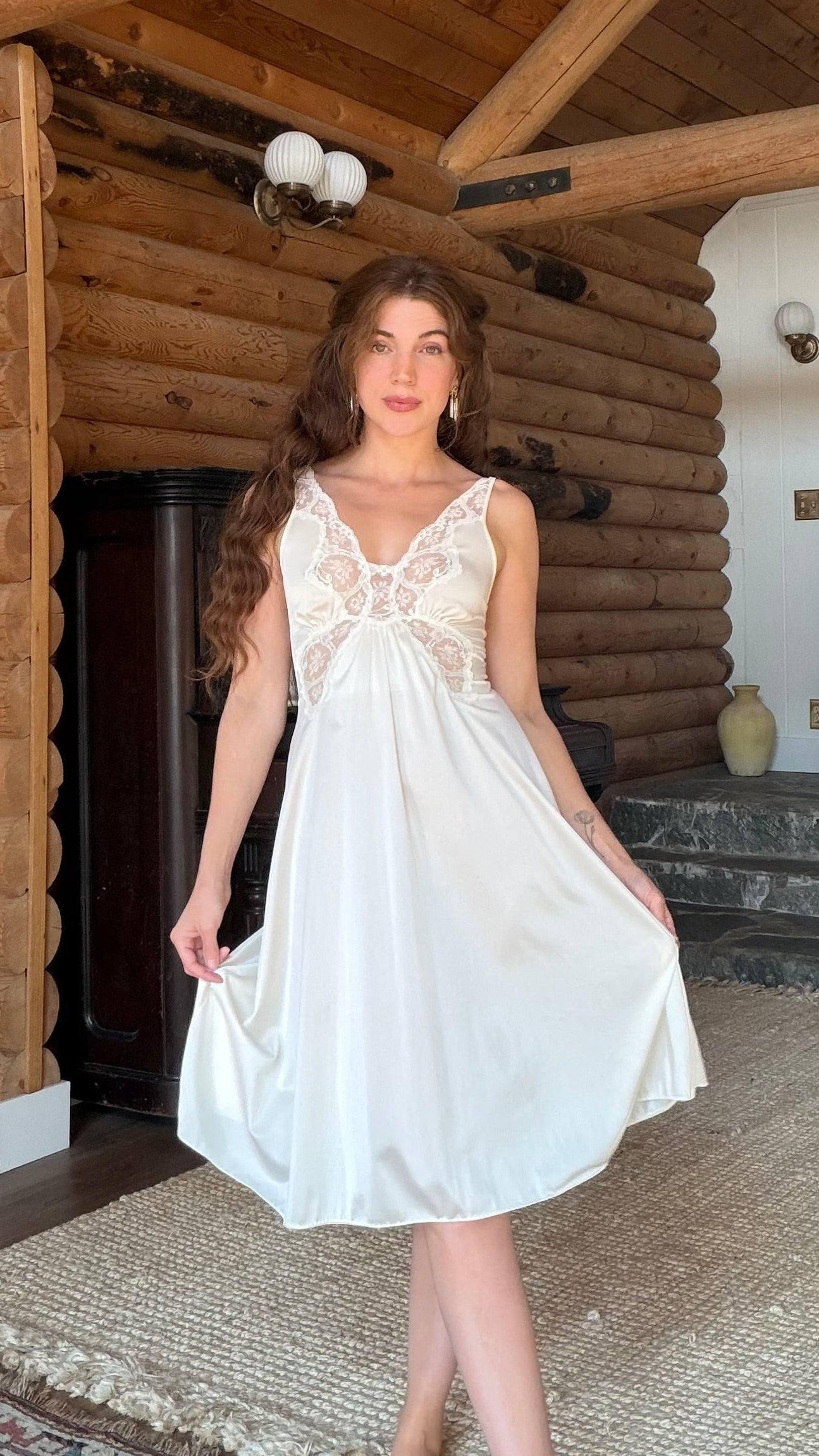 Ivory Butterfly Lace Olga Slip