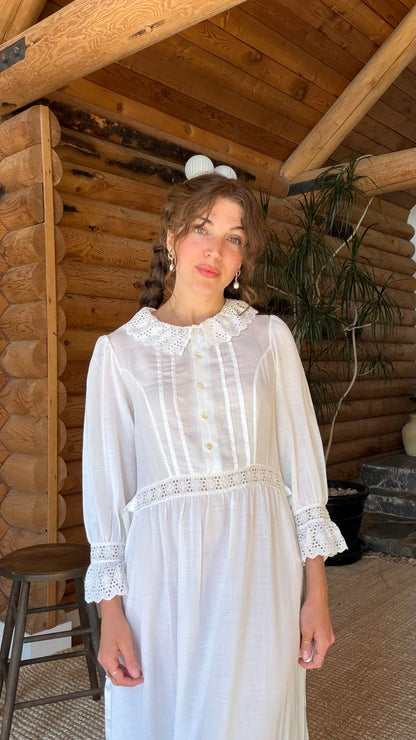 Edwardian French Eyelet Heirloom Dress