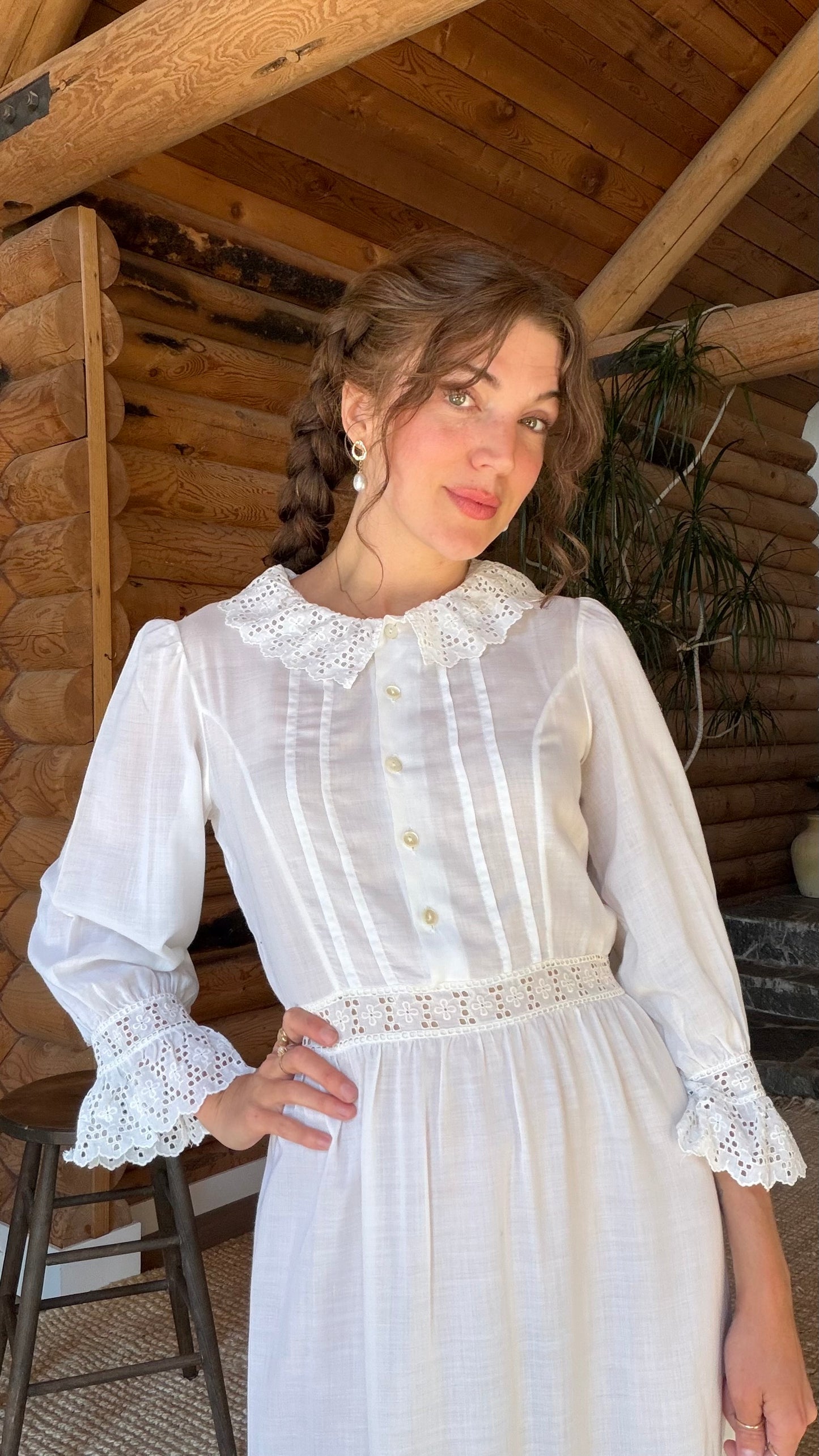 Edwardian French Eyelet Heirloom Dress