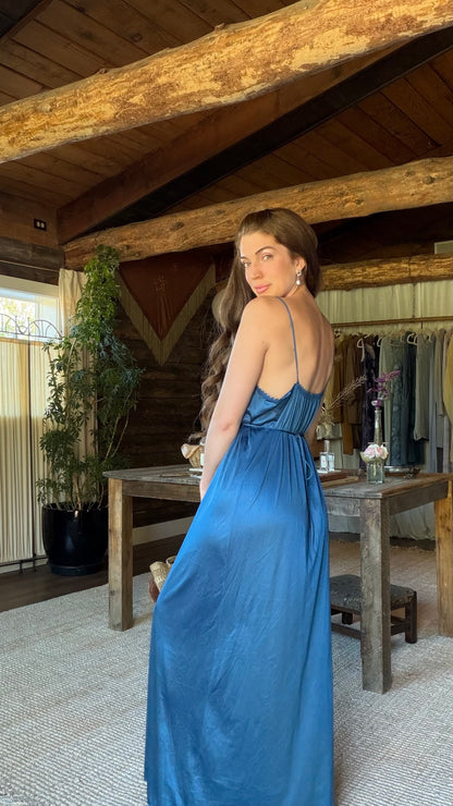 Marine Blue Lace Nightgown