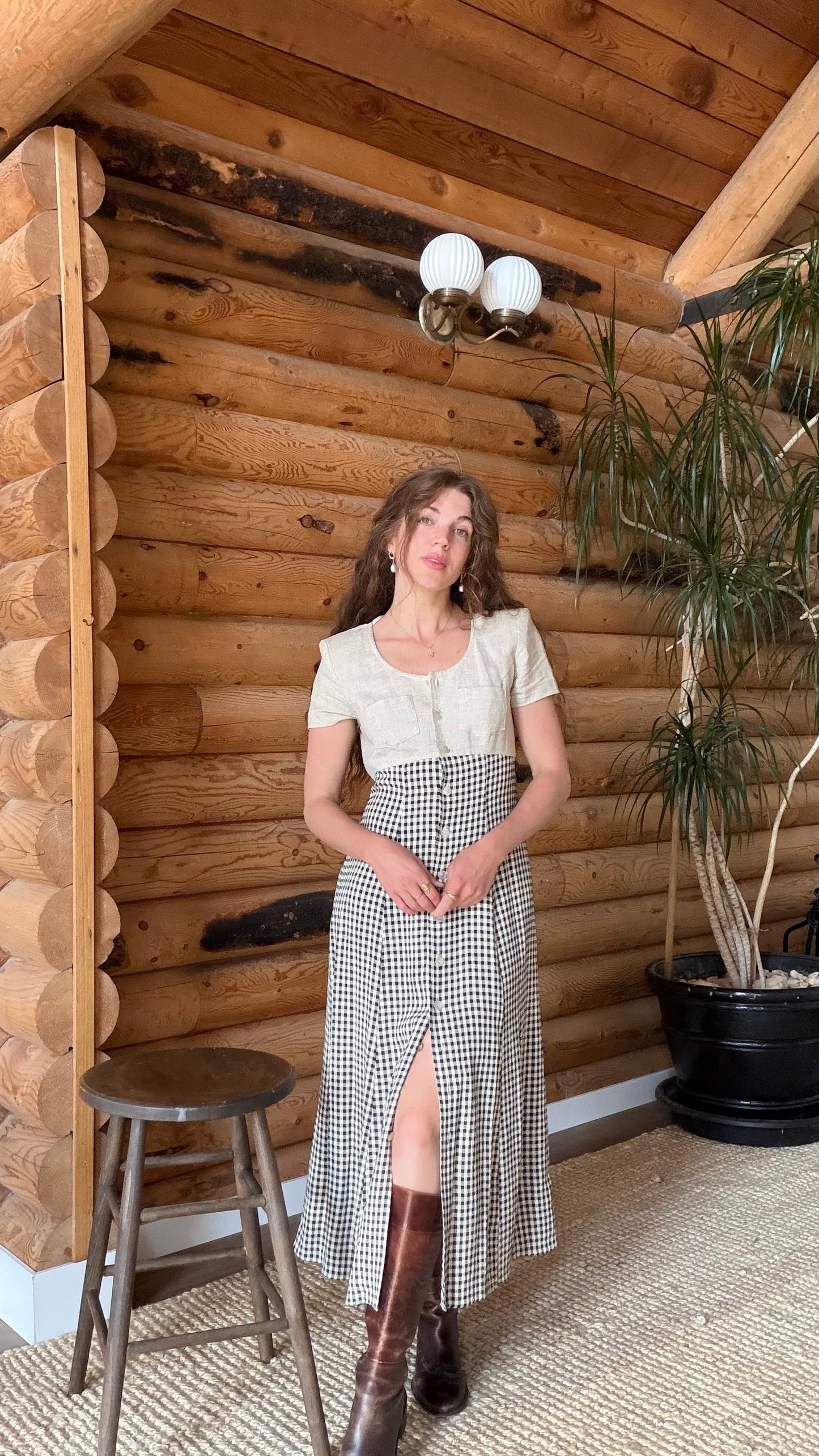 1990s Gingham Market Dress