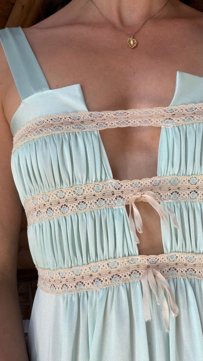 Rare 1970s Seafoam Goddess Nightgown