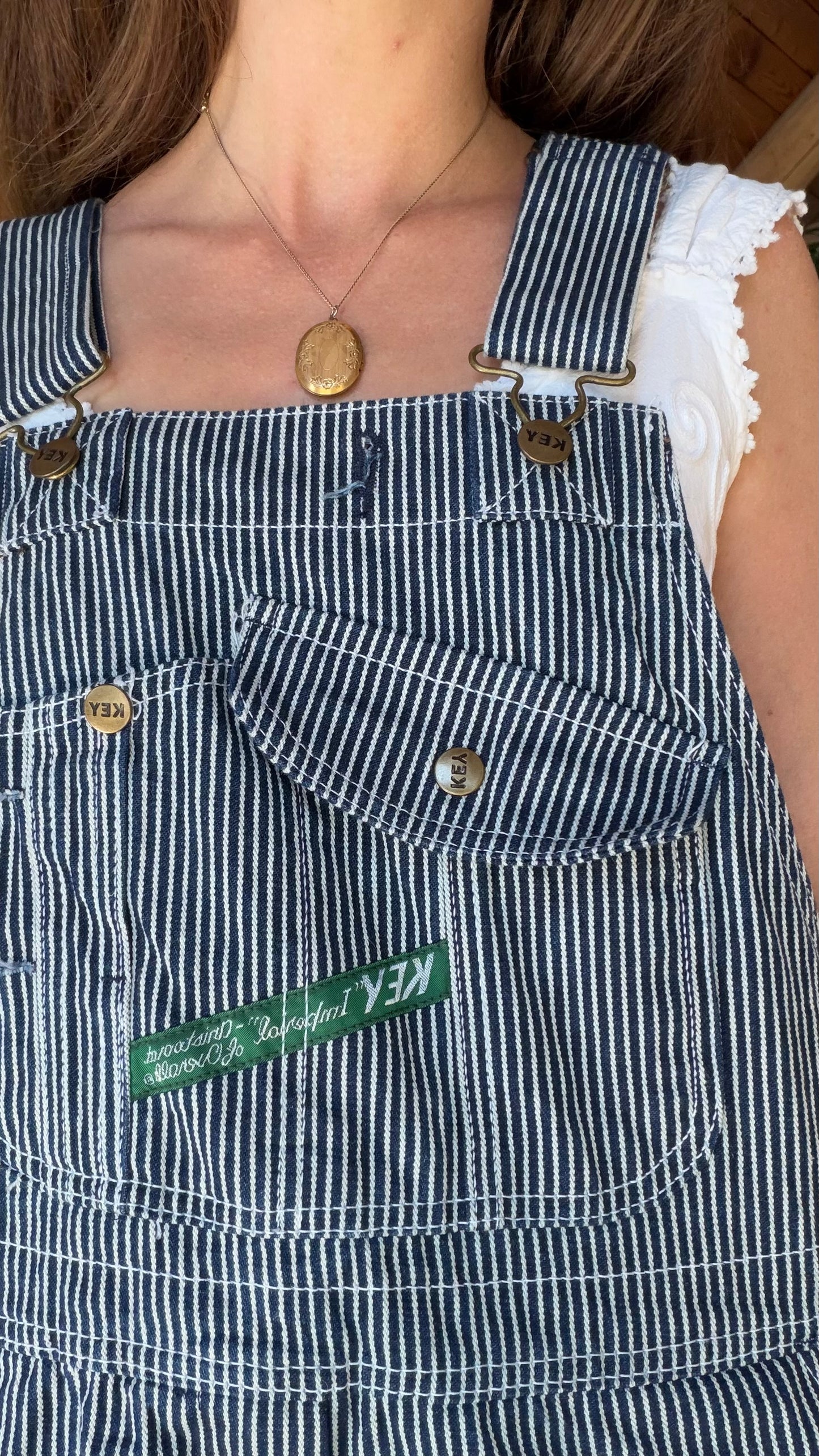 Iconic Hickory Stripe Key Imperial Overalls