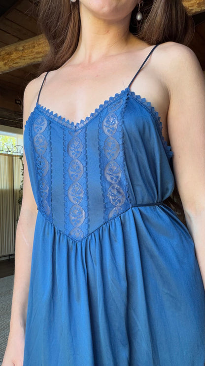 Marine Blue Lace Nightgown