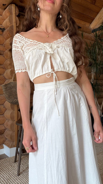 Edwardian Cotton Eyelet Petticoat Skirt