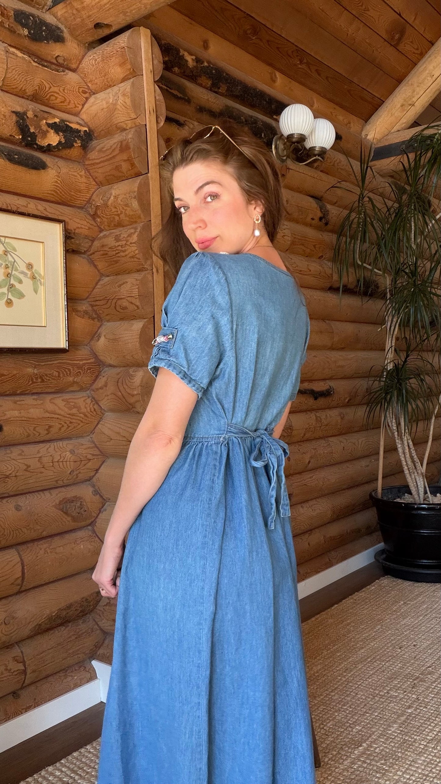 Cottage Rosebud Denim Dress