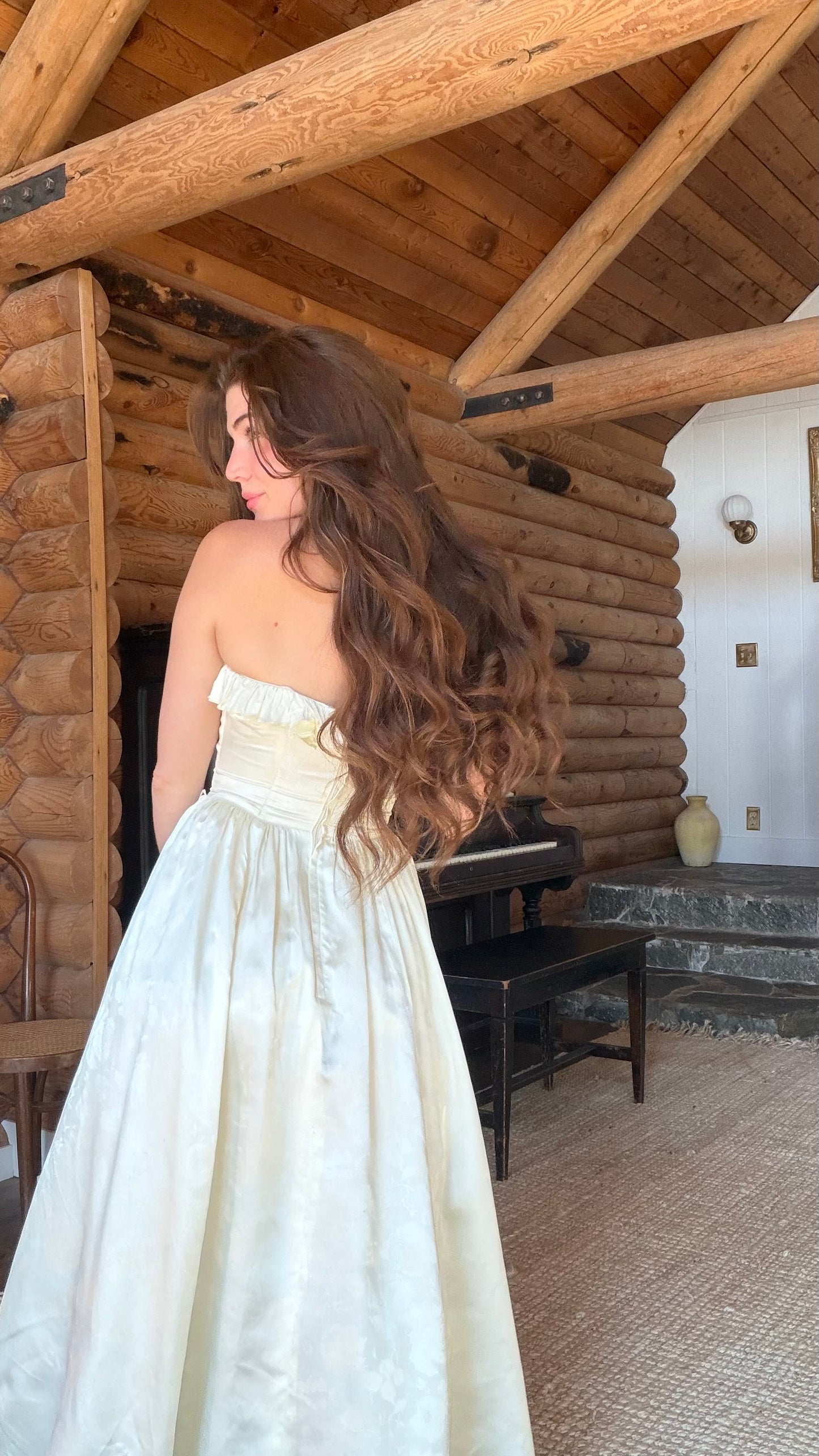 Rare Gunne Sax Buttercream Jacquard Dress