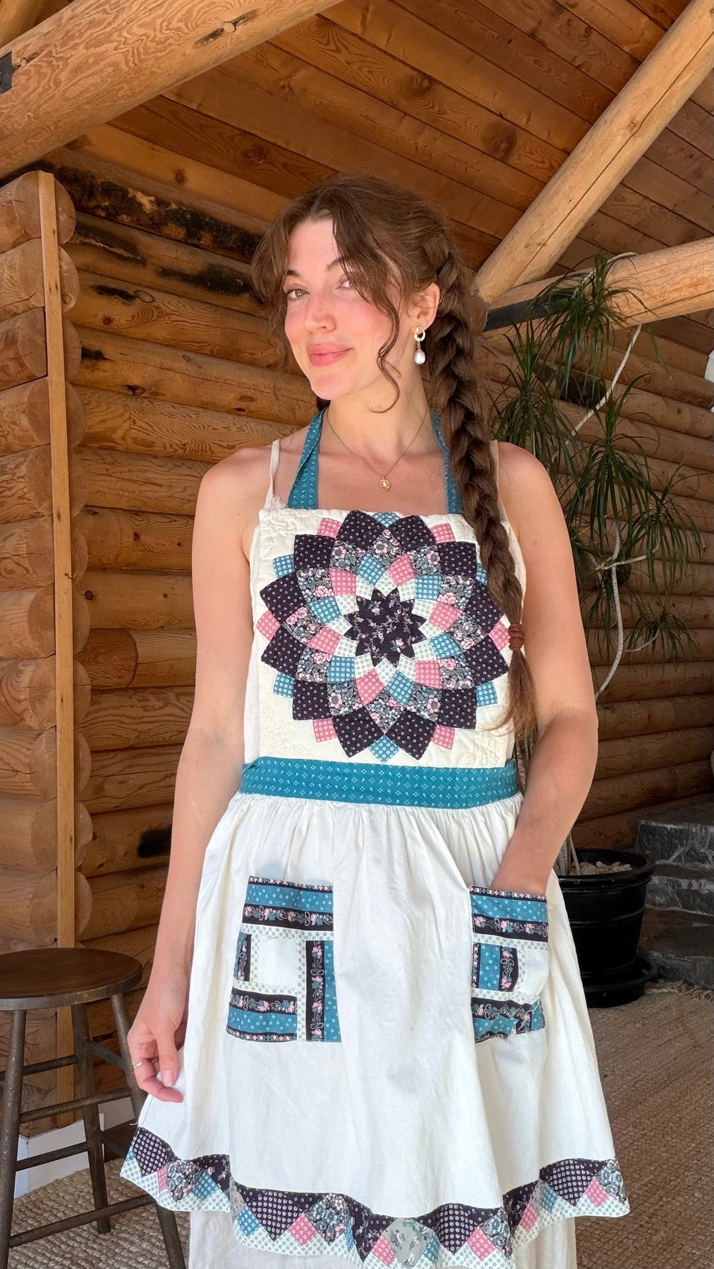 Rare Heirloom Quilt Star Apron