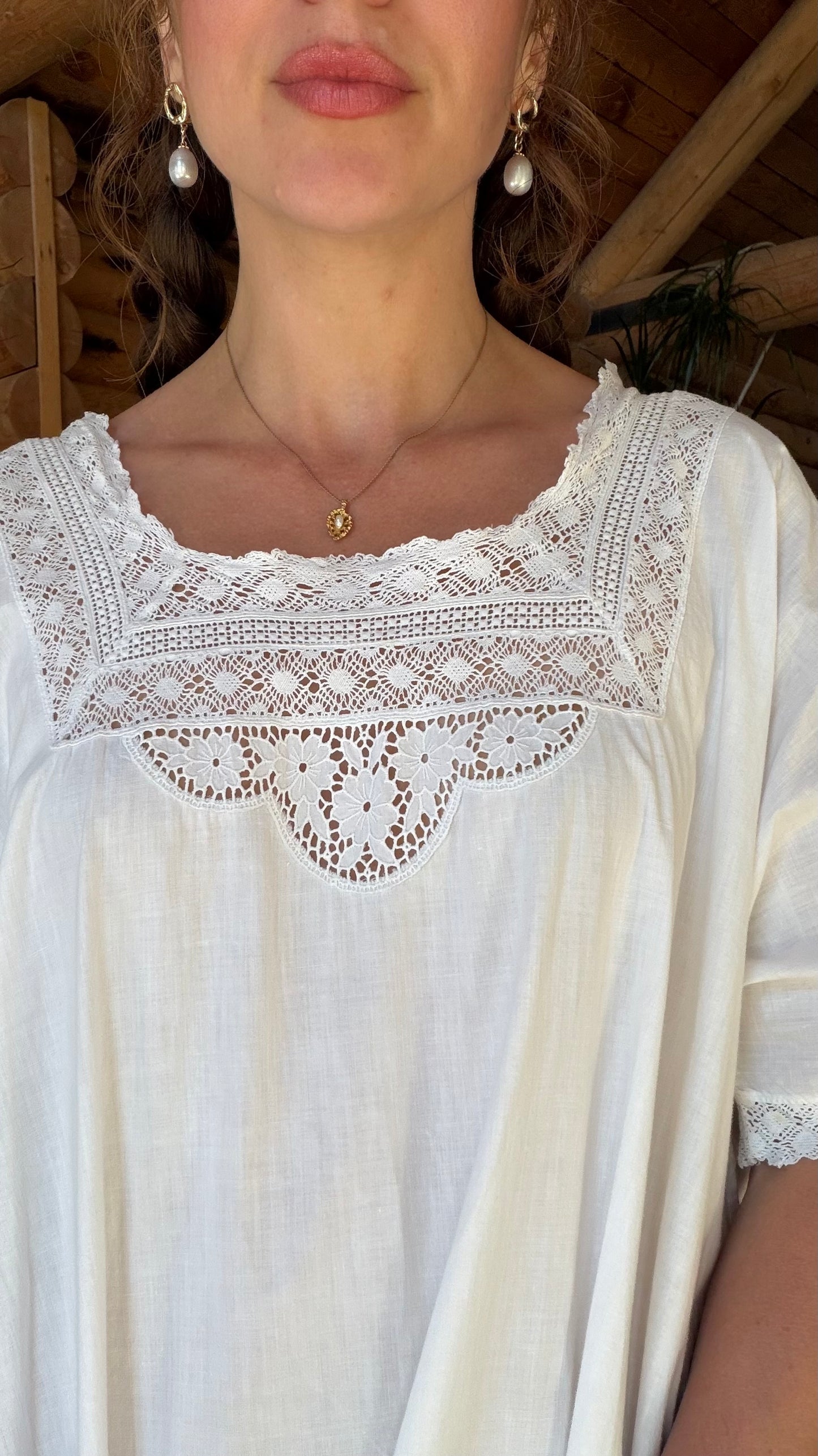 Edwardian Lace Heirloom Cotton Dress