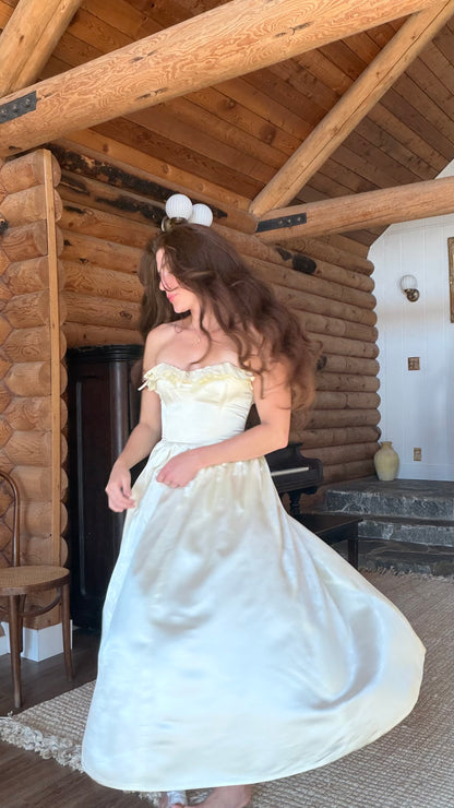 Rare Gunne Sax Buttercream Jacquard Dress