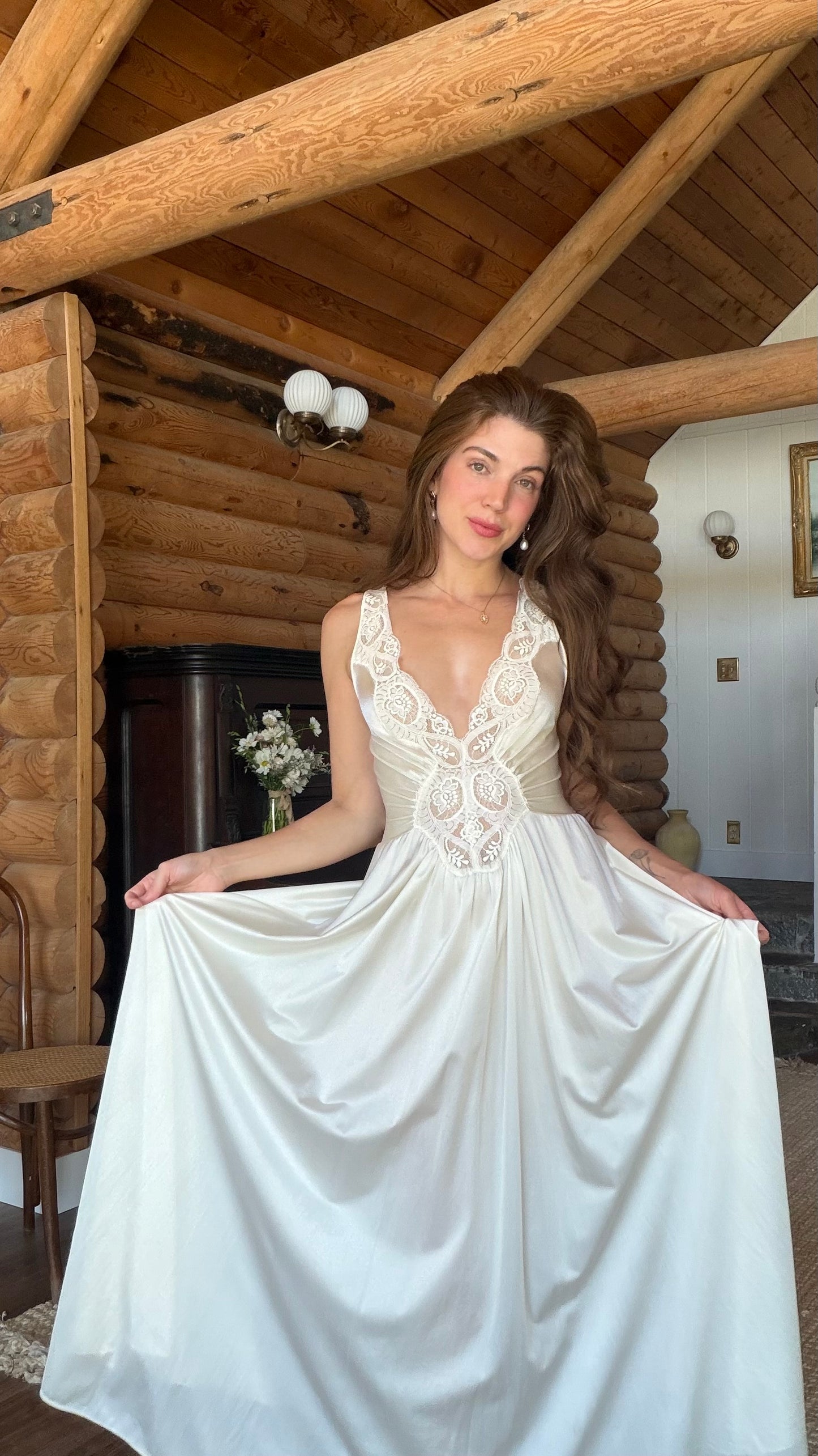 Rare Olga Lace Sweep Nightgown