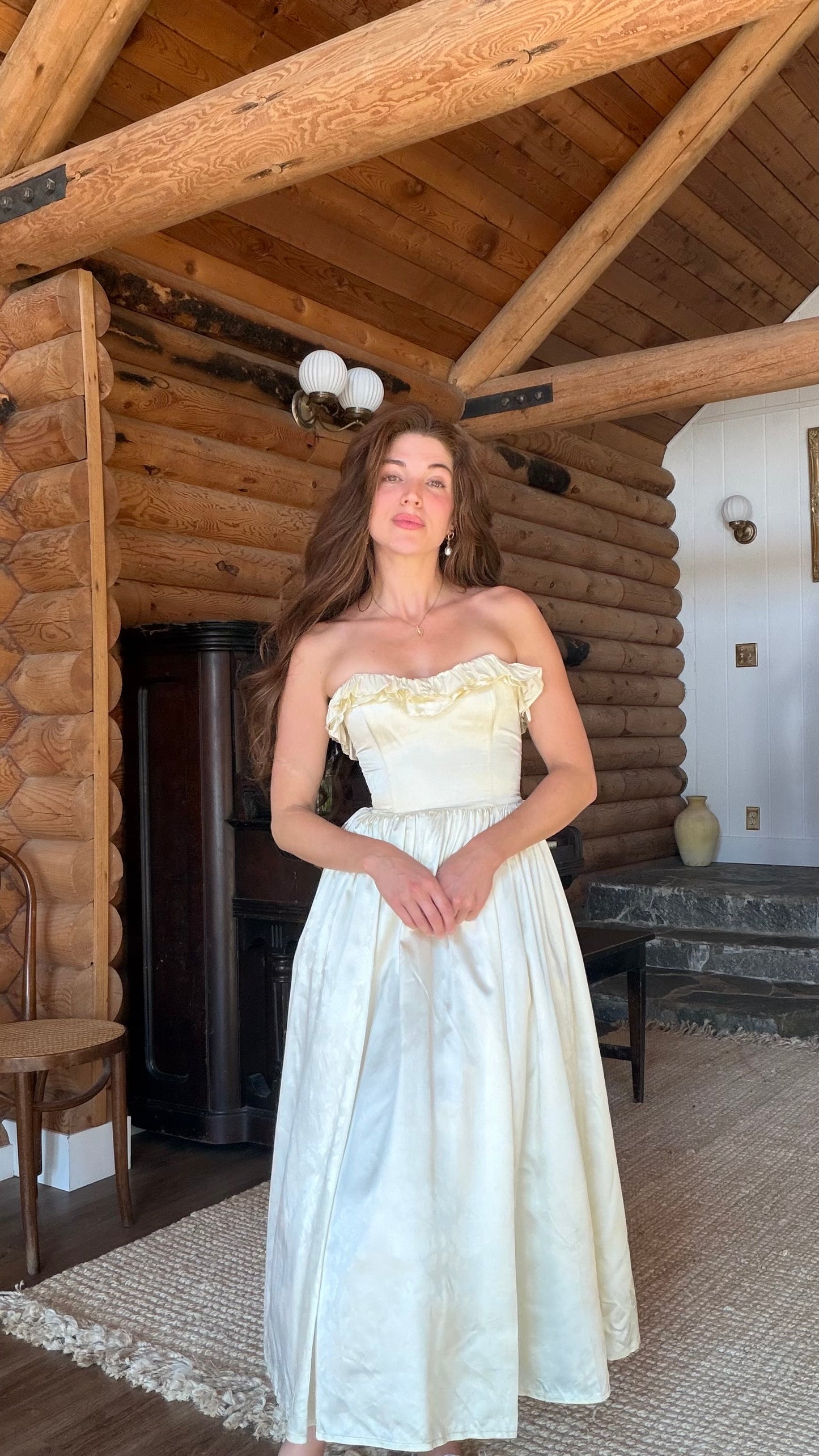 Rare Gunne Sax Buttercream Jacquard Dress